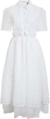Halogen x Atlantic-Pacific Sheer Floral Bow Midi Dress