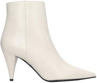 BEIGE Marc Ellis High Heels Ankle Boots In Leather