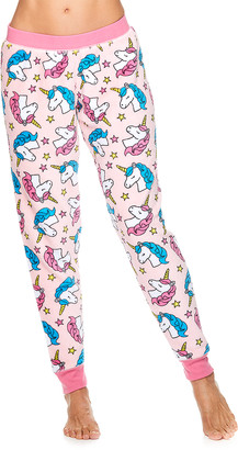Sleep & Co Women's Sleep Bottoms LTPNK - Light Pink Unicorn Plush Jogger Pajama Pants - Juniors