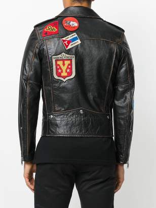 Saint Laurent classic multi-patch motorcycle jacket
