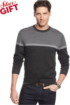 Thumbnail for your product : Club Room Big and Tall Colorblocked Merino-Blend Birdseye Sweater