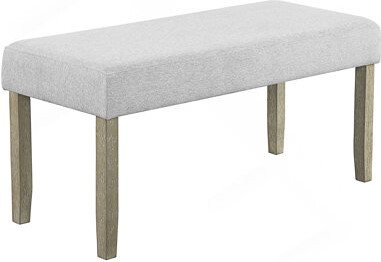 Latitude Run 1Pc Contemporary Upholstered Dining Bench Gray Finish Dining Room Living Room Wooden Furniture
