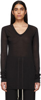 Thumbnail for your product : Rick Owens Black V-Neck Long Sleeve T-Shirt
