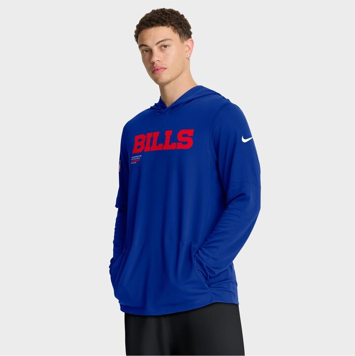 Nike Men's Royal Buffalo Bills Sideline Pure Fury Performance Long Sleeve Hoodie T-Shirt