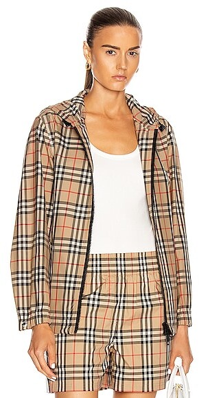 Burberry Hooded Jacket in Nude - ShopStyle