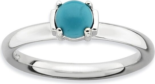 Black Bow Jewelry Co. BlackBowJewelrySilverStackableTurquoiseRingsize7