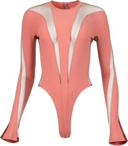 Thierry Mugler X The Webster Illusion Shaping Bodysuit Blush Pink And