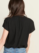 Thumbnail for your product : Old Navy Shirred Button-Front Blouse for Women