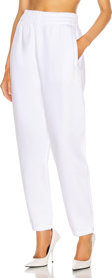 Alexander Wang Logo Elastic Sweatpant in White
