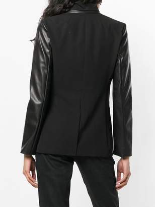 DKNY faux leather sleeve blazer