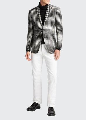 black and white houndstooth blazer mens