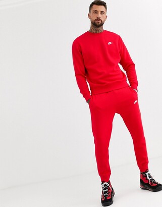 Nike Club cuffed sweatpants in red - RED - ShopStyle Activewear Pants