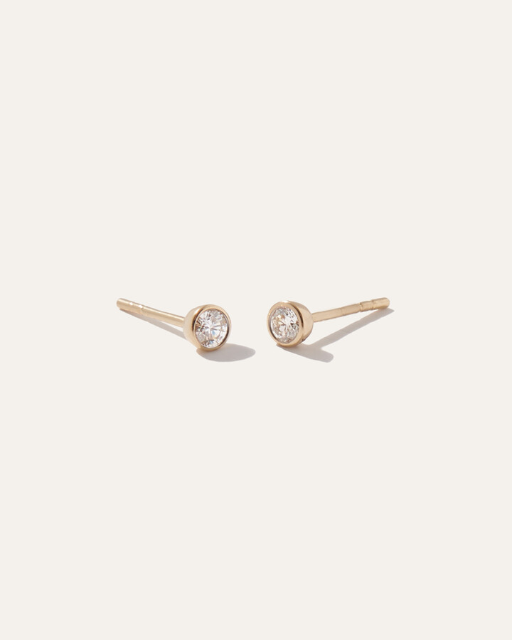 Quince 14K Gold Natural Diamond Bezel Studs
