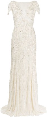 Jenny Packham Sequin-Embellished Silk Gown