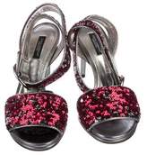 Thumbnail for your product : Dolce & Gabbana Sequin Ankle-Strap Sandals