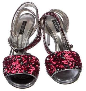 Dolce & Gabbana Sequin Ankle-Strap Sandals
