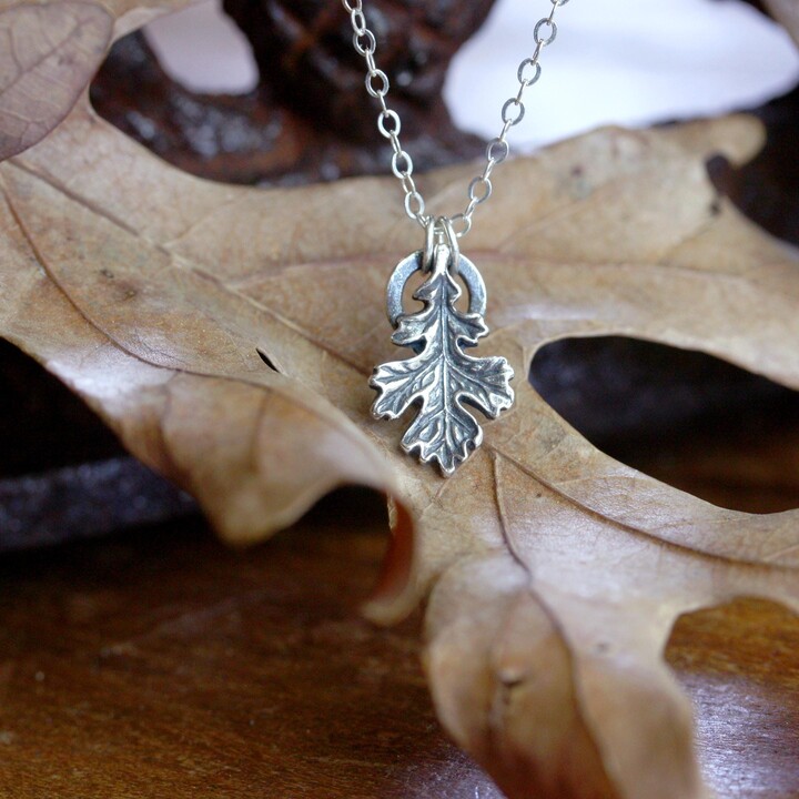 Etsy Silver Oak Leaf Necklace, Oakleaf Pendant, Woodlandcore Charm, Gift For Nature Lovers