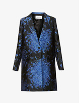 Thumbnail for your product : Valentino Single-breasted floral-embroidered woven coat