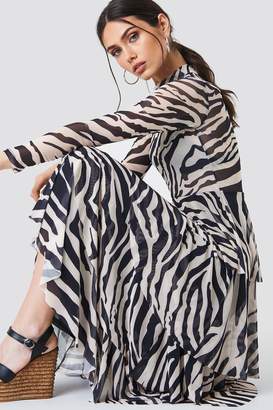 NA-KD Na Kd Mesh Layered Dress Zebra