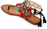 Thumbnail for your product : Jessica Simpson Leopard Kamel Tasseled Flat Sandals