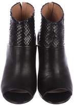 Thumbnail for your product : Maison Margiela Snakeskin Peep-Toe Booties w/ Tags