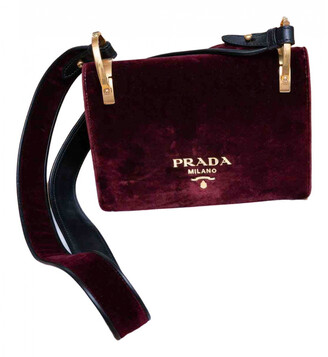 Prada burgundy Velvet Handbags - ShopStyle Bags