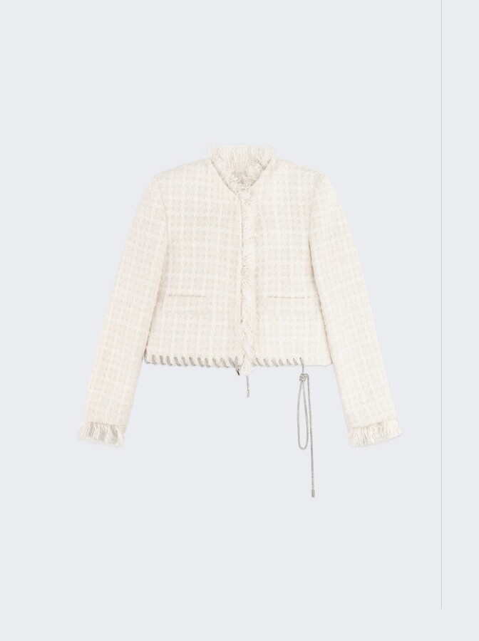 Area Tweed Lady Jacket Cream White