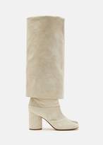 Thumbnail for your product : Maison Margiela Suede Tall Tabi Boots Dark Beige