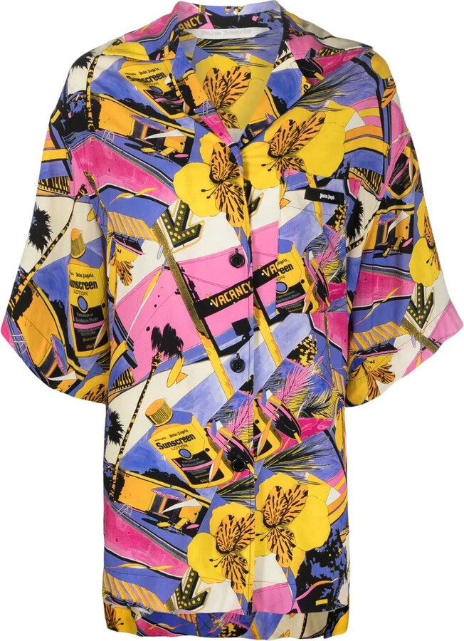 Palm Angels Miami graphic-print bowling shirt