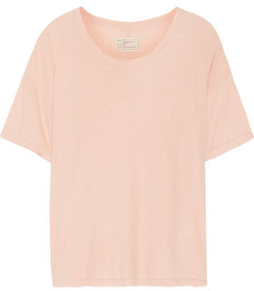 Current/Elliott The Roadie Distressed Linen And Cotton-Blend T-Shirt