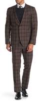 Thumbnail for your product : Paisley & Gray Olive Red Check Two Button Notch Lapel Slim Fit Suit