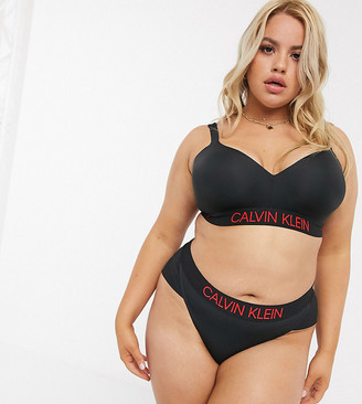 Calvin Klein logo brazilian bikini bottom in black