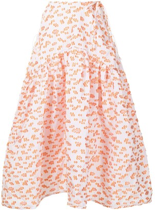 Cecilie Bahnsen Floral-Print Mid-Length Skirt