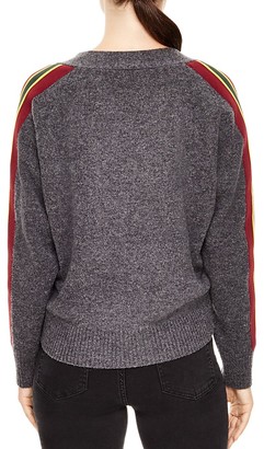 Sandro Artic Striped-Sleeve Sweater