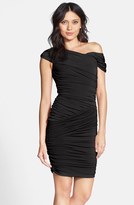 Thumbnail for your product : Nicole Miller Butterfly Pleated Off Shoulder Jersey Dress