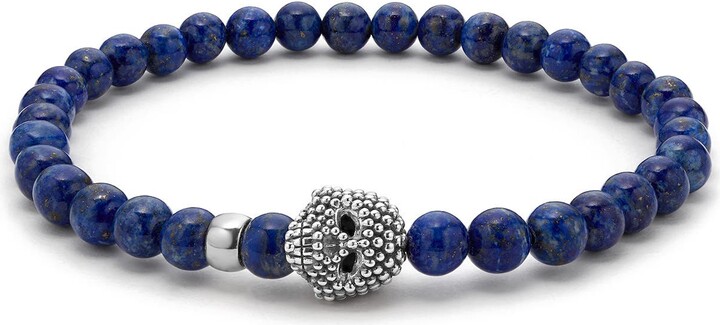 Lagos Men's Anthem Lapis Skull Stretch Bracelet