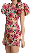 Thumbnail for your product : Rotate by Birger Christensen Ruby Floral-Print Puff-Sleeve Mini Dress