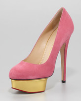 Thumbnail for your product : Charlotte Olympia Dolly Island Platform Pump, Deep Pink