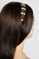 Thumbnail for your product : Marni Crystal and leather-embellished grosgrain headband