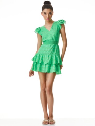 Alice + Olivia Markita Ruffle Skirt Mini Dress