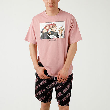 Bioworld Jujutsu Kaisen Mens Crew Neck Short Sleeve 2-pc. Pajama Sets
