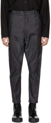 Robert Geller Grey Oiled Trousers