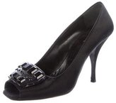 Thumbnail for your product : Prada Embellished Satin Pumps