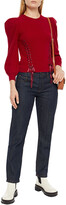 Thumbnail for your product : Autumn Cashmere Lace-up satin-trimmed cashmere sweater