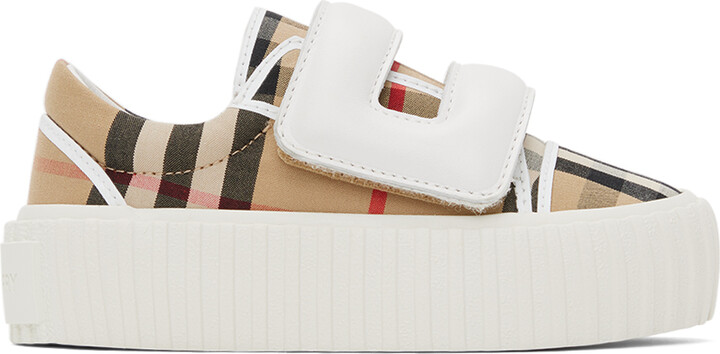 Burberry Baby Beige Check Sneakers - ShopStyle Boys' Shoes