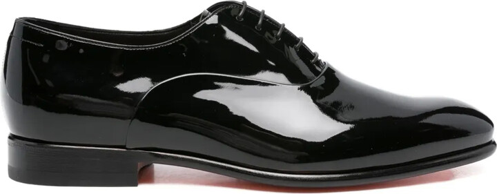 Santoni Lace-Up Patent-Leather Oxford Shoes