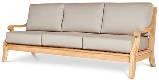 Curated Maison Sonoma Teak Deep Seating Outdoor Sofa With Sunbrella Antique Beige Cushion