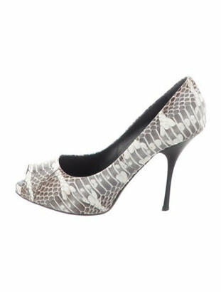 grey snakeskin pumps