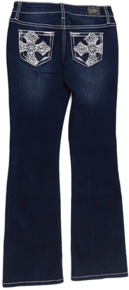 ZCO Dark Blue Cross-Pocket Bootcut Jeans - Girls