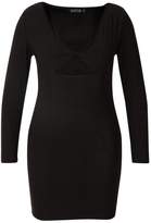 Thumbnail for your product : boohoo Plus Twist Front Cut Out Bodycon Dress